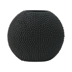Vase céramique déco texturé noir 27 cm Sila