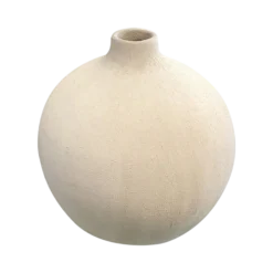 Vase décoratif en céramique blanc mat texturé H29 cm Bianca
